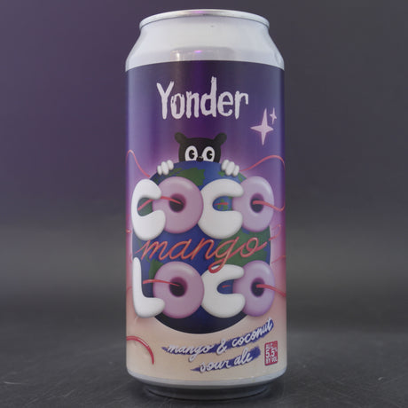 This is a can of Yonder - Coco Mango Loco - 5.5% (440ml). It is a Sour craft beer available to buy from Ghost Whale, voted London's best craft beer shop.