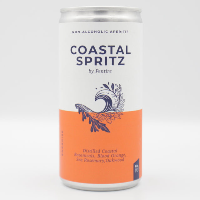 This is a can of Pentire - Coastal Spritz - 0% (200ml). It is a  craft cocktail available to buy from Ghost Whale, voted London's best craft beer shop.