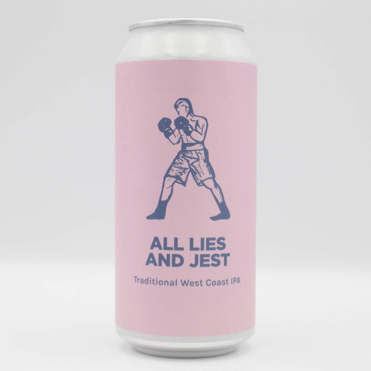 This is a can of Pomona Island - All Lies And Jest - 7% (440ml). It is a IPA craft beer available to buy from Ghost Whale, voted London's best craft beer shop.