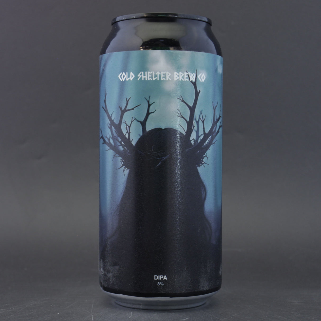 This is a can of Cold Shelter / Dark Element - False Crown - 8% (440ml). It is a Double IPA craft beer available to buy from Ghost Whale, voted London's best craft beer shop.