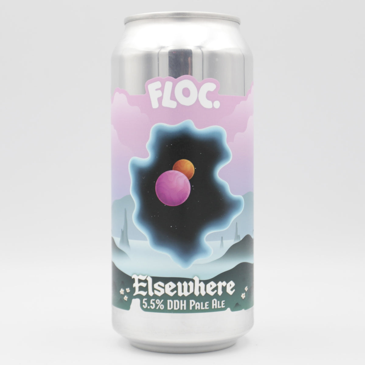 This is a can of Floc - Elsewhere - 5.5% (440ml). It is a Pale Ale craft beer available to buy from Ghost Whale, voted London's best craft beer shop.