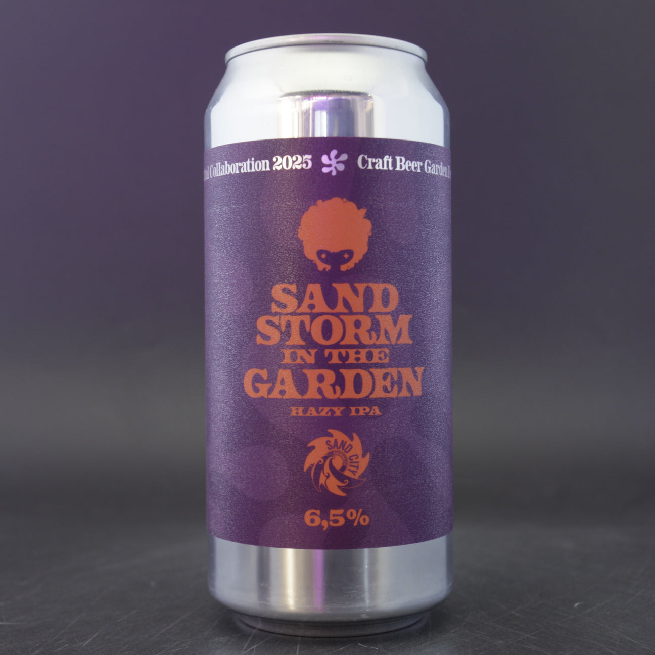 This is a can of Coolhead Brew / Sand City - Sand Storm In The Garden - 6.5% (440ml). It is a IPA craft beer available to buy from Ghost Whale, voted London's best craft beer shop.