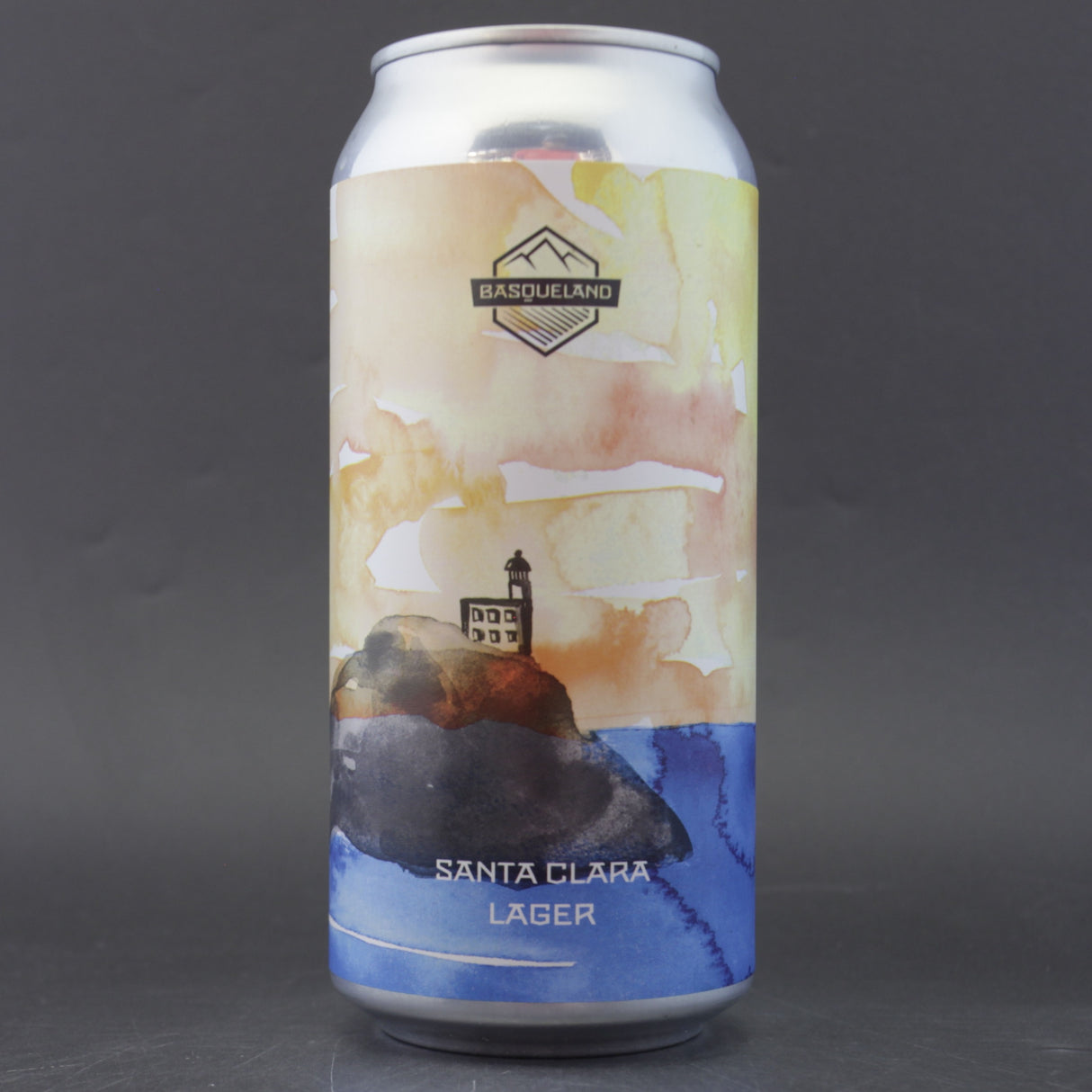 This is a can of Basqueland - Santa Clara - 4.8% (440ml). It is a Lager / Pilsner / Kölsch craft beer available to buy from Ghost Whale, voted London's best craft beer shop.