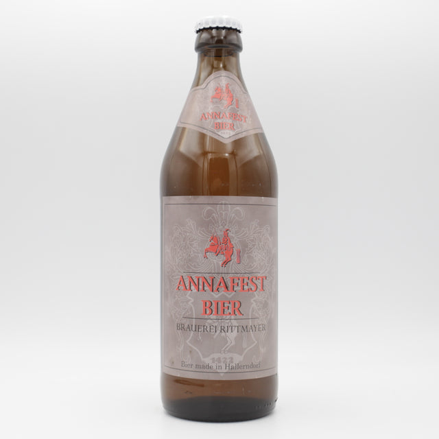 This is a bottle of Rittmayer - Annafestbier - 5.6% (500ml). It is a Lager / Pilsner / Kölsch craft beer available to buy from Ghost Whale, voted London's best craft beer shop.