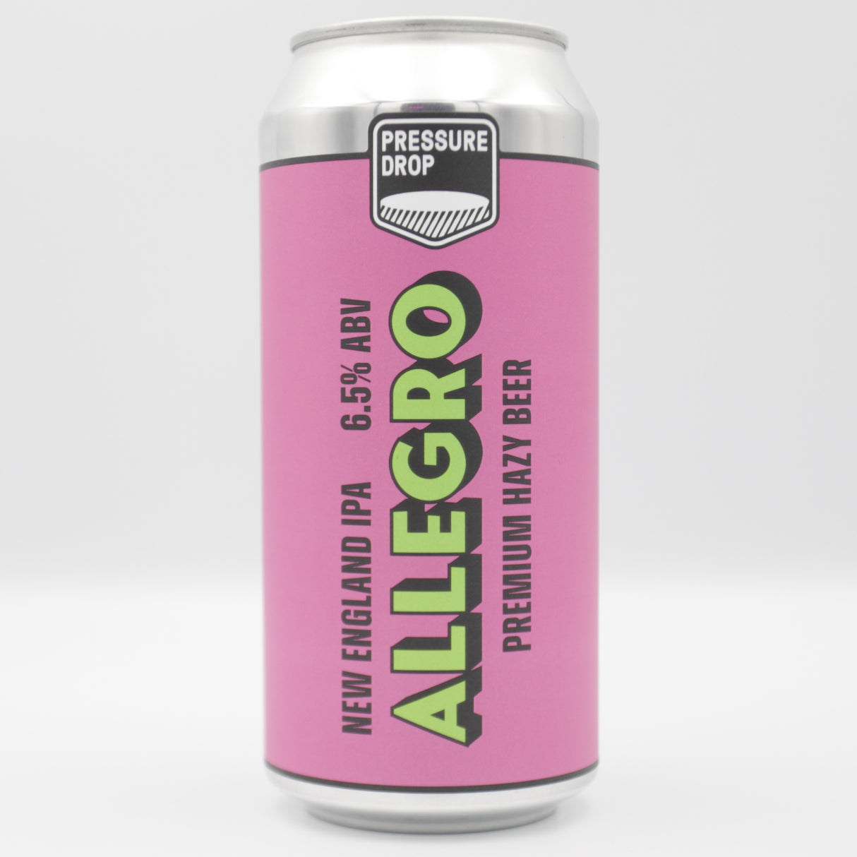 This is a can of Pressure Drop - Allegro - 6.5% (440ml). It is a IPA craft beer available to buy from Ghost Whale, voted London's best craft beer shop.