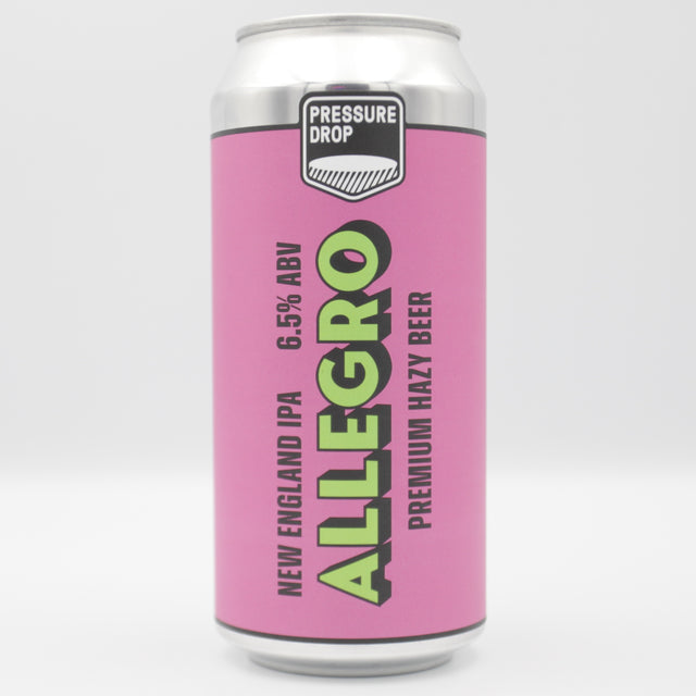 This is a can of Pressure Drop - Allegro - 6.5% (440ml). It is a IPA craft beer available to buy from Ghost Whale, voted London's best craft beer shop.