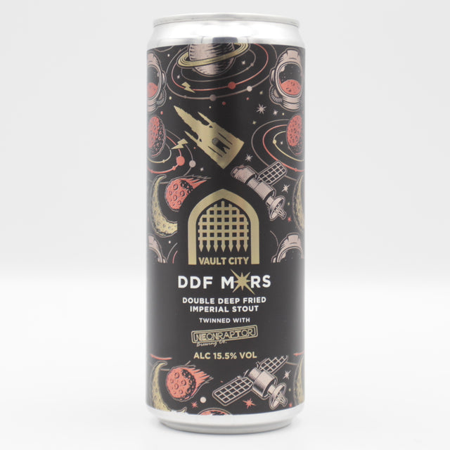 This is a can of Vault City - DDF M*rs - 15.5% (330ml). It is a Imperial Stout / Porter craft beer available to buy from Ghost Whale, voted London's best craft beer shop.