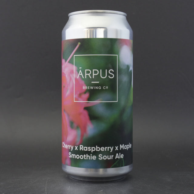 This is a can of Arpus Brewing Co - Cherry x Raspberry x Maple Smoothie Sour - 3.5% (440ml). It is a Sour craft beer available to buy from Ghost Whale, voted London's best craft beer shop.