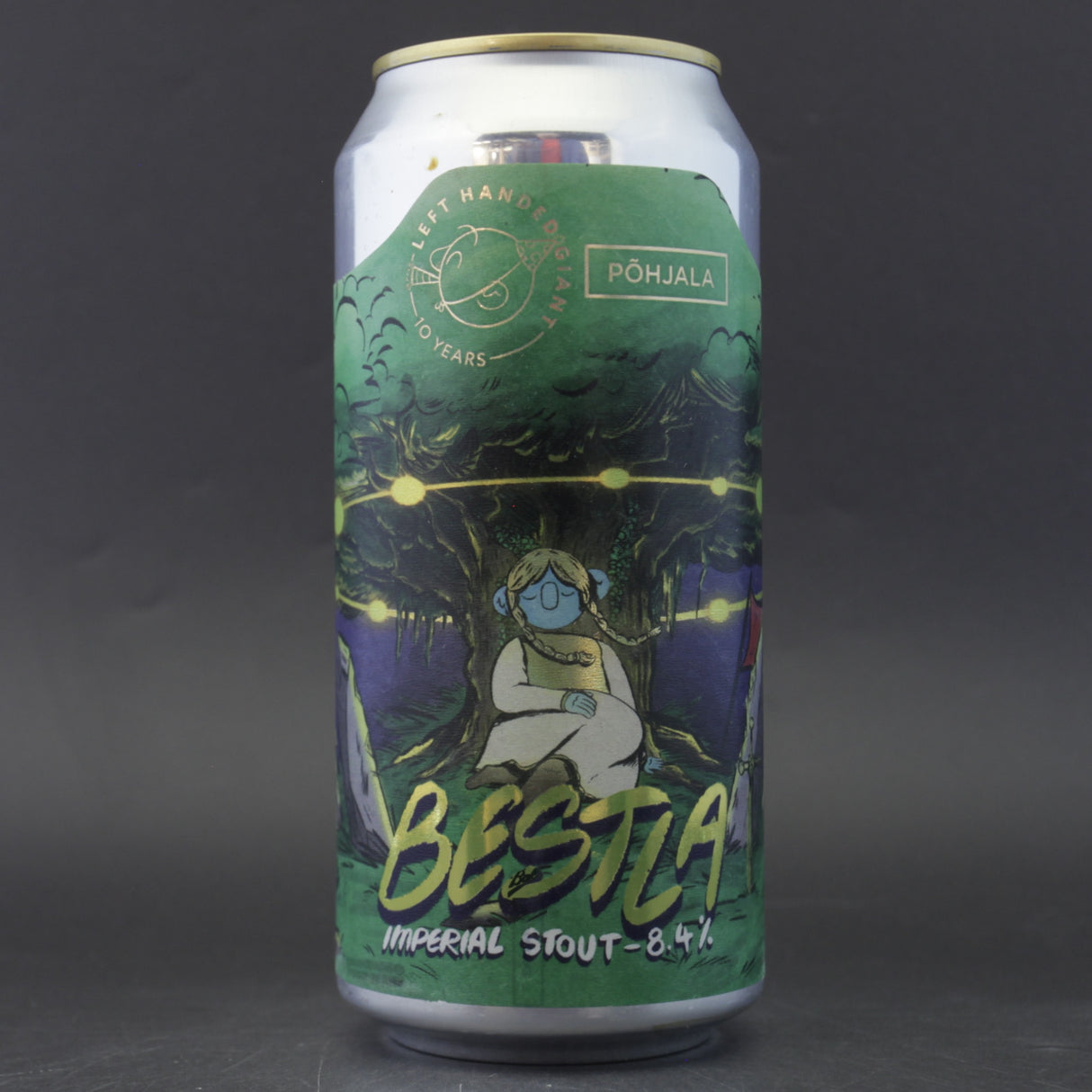 This is a can of Left Handed Giant / Põhjala - Bestla - 8.4% (440ml). It is a Imperial Stout / Porter craft beer available to buy from Ghost Whale, voted London's best craft beer shop.