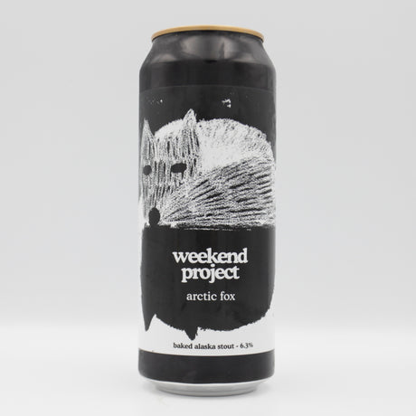 This is a can of Weekend Project - Arctic Fox - 6.3% (500ml). It is a Stout / Porter craft beer available to buy from Ghost Whale, voted London's best craft beer shop.