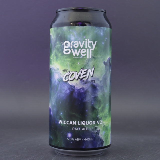 This is a can of Gravity Well - Wiccan Liquor V2 - 5% (440ml). It is a Pale Ale craft beer available to buy from Ghost Whale, voted London's best craft beer shop.