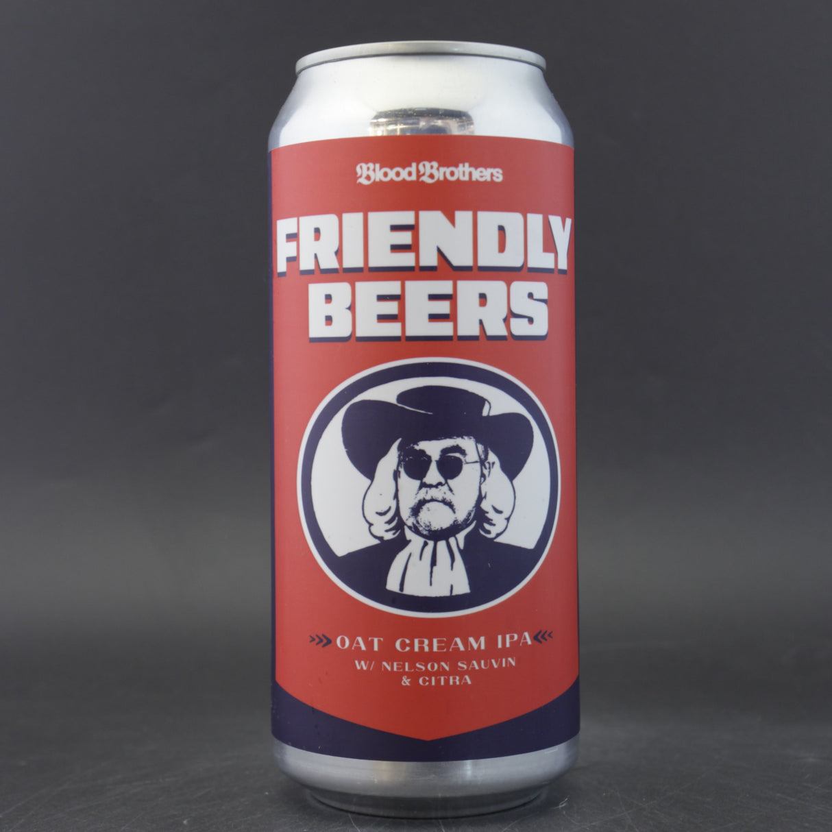 This is a can of Blood Brothers - Friendly Beers - 7.1% (473ml). It is a IPA craft beer available to buy from Ghost Whale, voted London's best craft beer shop.