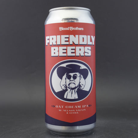 This is a can of Blood Brothers - Friendly Beers - 7.1% (473ml). It is a IPA craft beer available to buy from Ghost Whale, voted London's best craft beer shop.