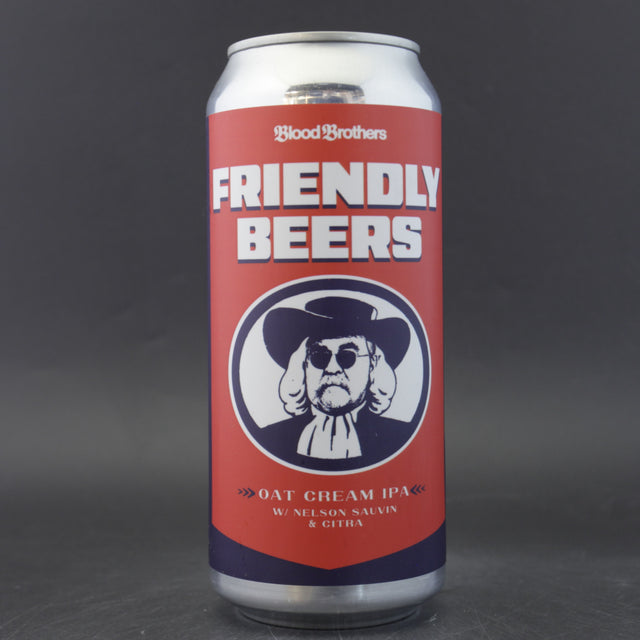 This is a can of Blood Brothers - Friendly Beers - 7.1% (473ml). It is a IPA craft beer available to buy from Ghost Whale, voted London's best craft beer shop.