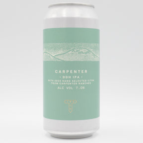 This is a can of Track - Carpenter - 7% (440ml). It is a IPA craft beer available to buy from Ghost Whale, voted London's best craft beer shop.