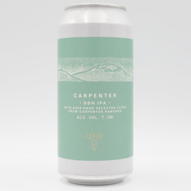 This is a can of Track - Carpenter - 7% (440ml). It is a IPA craft beer available to buy from Ghost Whale, voted London's best craft beer shop.