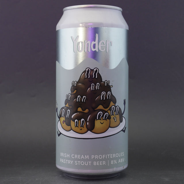 This is a can of Yonder - Irish Cream Profiteroles - 8% (440ml). It is a Stout / Porter craft beer available to buy from Ghost Whale, voted London's best craft beer shop.