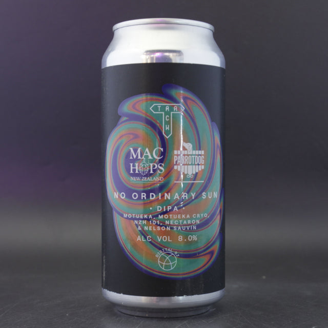 This is a can of Track / Parrotdog - No Ordinary Sun - 8% (440ml). It is a Double IPA craft beer available to buy from Ghost Whale, voted London's best craft beer shop.