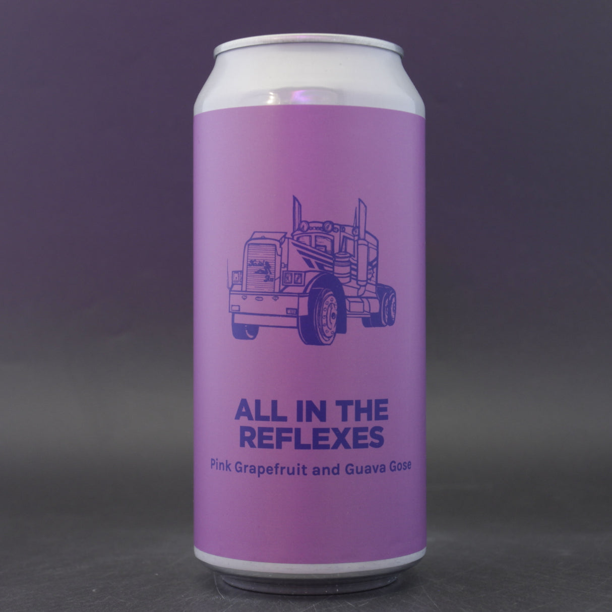 This is a can of Pomona Island - All In The Reflexes - 5% (440ml). It is a Gose craft beer available to buy from Ghost Whale, voted London's best craft beer shop.