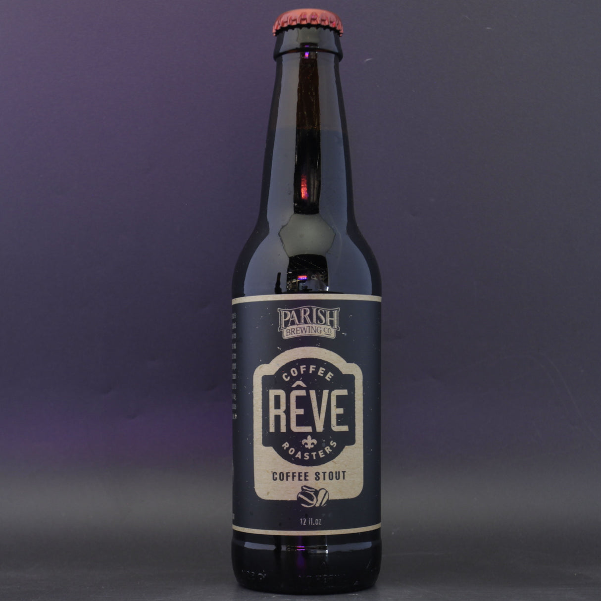 This is a bottle of Parish - Reve Coffee Stout - 6.8% (355ml). It is a Stout / Porter craft beer available to buy from Ghost Whale, voted London's best craft beer shop.