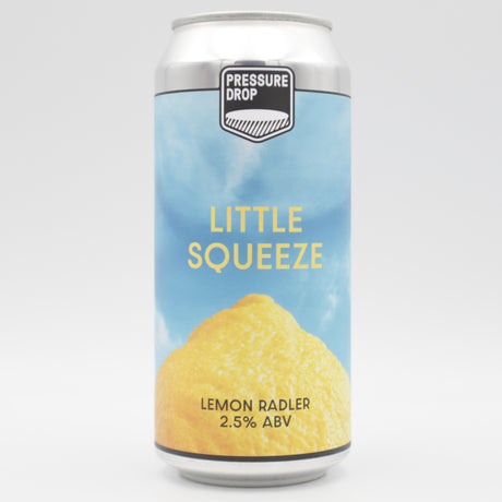 This is a can of Pressure Drop - Little Squeeze - 2.5% (440ml). It is a Radler craft beer available to buy from Ghost Whale, voted London's best craft beer shop.