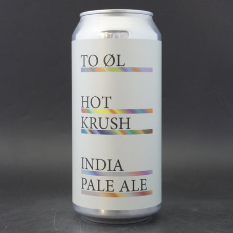 This is a can of To Øl - Hot Krush - 6% (440ml). It is a IPA craft beer available to buy from Ghost Whale, voted London's best craft beer shop.