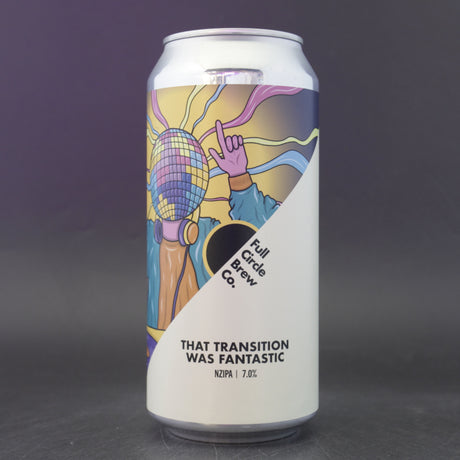 This is a can of Full Circle Brew Co - That Transition Was Fantastic - 7% (440ml). It is a IPA craft beer available to buy from Ghost Whale, voted London's best craft beer shop.