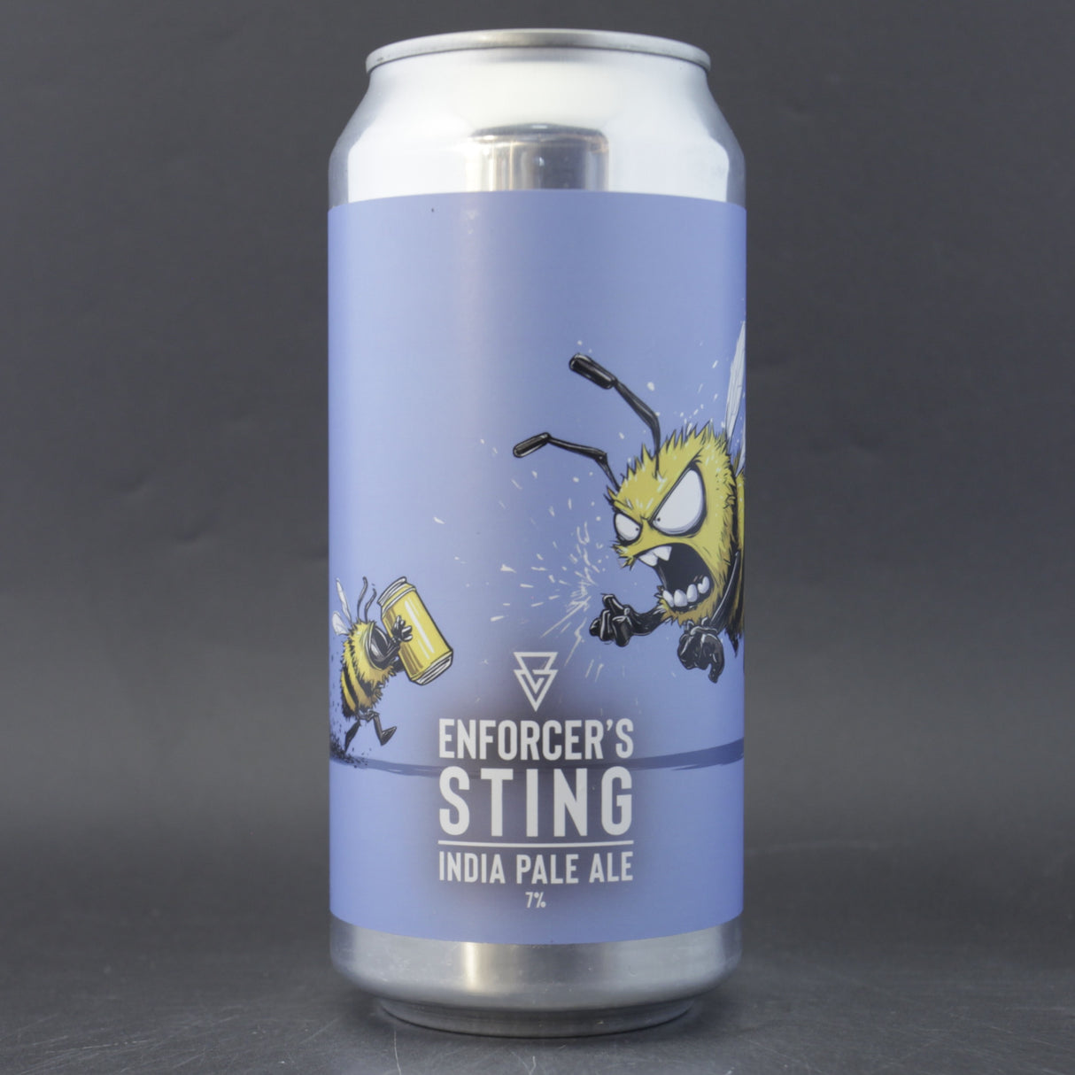 This is a can of Azvex - Enforcer's Sting - 7% (440ml). It is a IPA craft beer available to buy from Ghost Whale, voted London's best craft beer shop.
