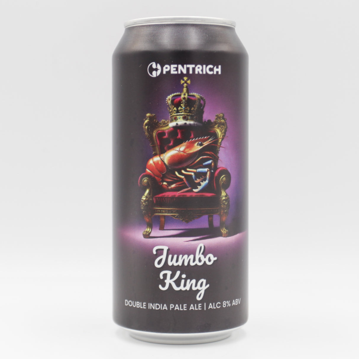 This is a can of Pentrich - Jumbo King - 8% (440ml). It is a Double IPA craft beer available to buy from Ghost Whale, voted London's best craft beer shop.