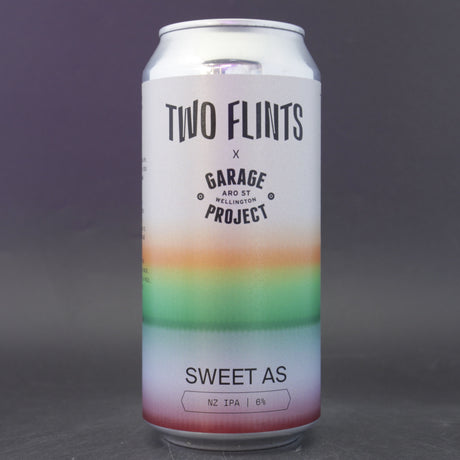 This is a can of Two Flints / Garage Project - Sweet As - 6% (440ml). It is a IPA craft beer available to buy from Ghost Whale, voted London's best craft beer shop.