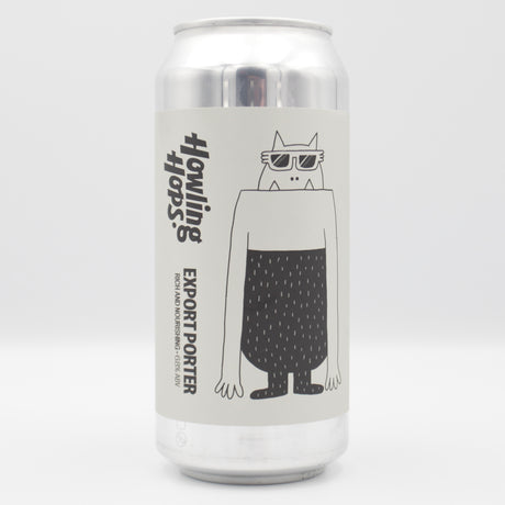 This is a can of Howling Hops - Export Porter - 6.8% (440ml). It is a Stout / Porter craft beer available to buy from Ghost Whale, voted London's best craft beer shop.