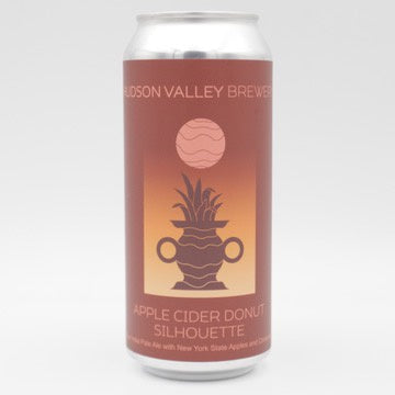 This is a can of Hudson Valley - Apple Cider Donut Silhouette - 5% (473ml). It is a Sour craft beer available to buy from Ghost Whale, voted London's best craft beer shop.