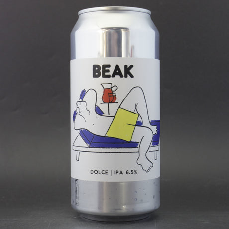 This is a can of Beak Brewery - Dolce - 6.5% (440ml). It is a IPA craft beer available to buy from Ghost Whale, voted London's best craft beer shop.