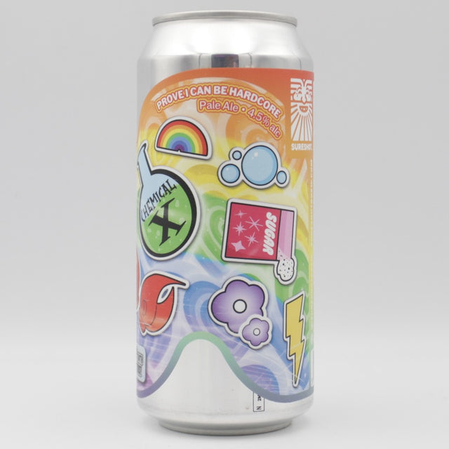 This is a can of Sureshot - Prove That I Can Be Hardcore - 4.5% (440ml). It is a Pale Ale craft beer available to buy from Ghost Whale, voted London's best craft beer shop.