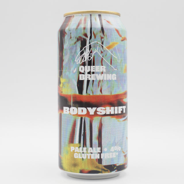 This is a can of Queer Brewing - Bodyshift - 4% (440ml). It is a Pale Ale craft beer available to buy from Ghost Whale, voted London's best craft beer shop.