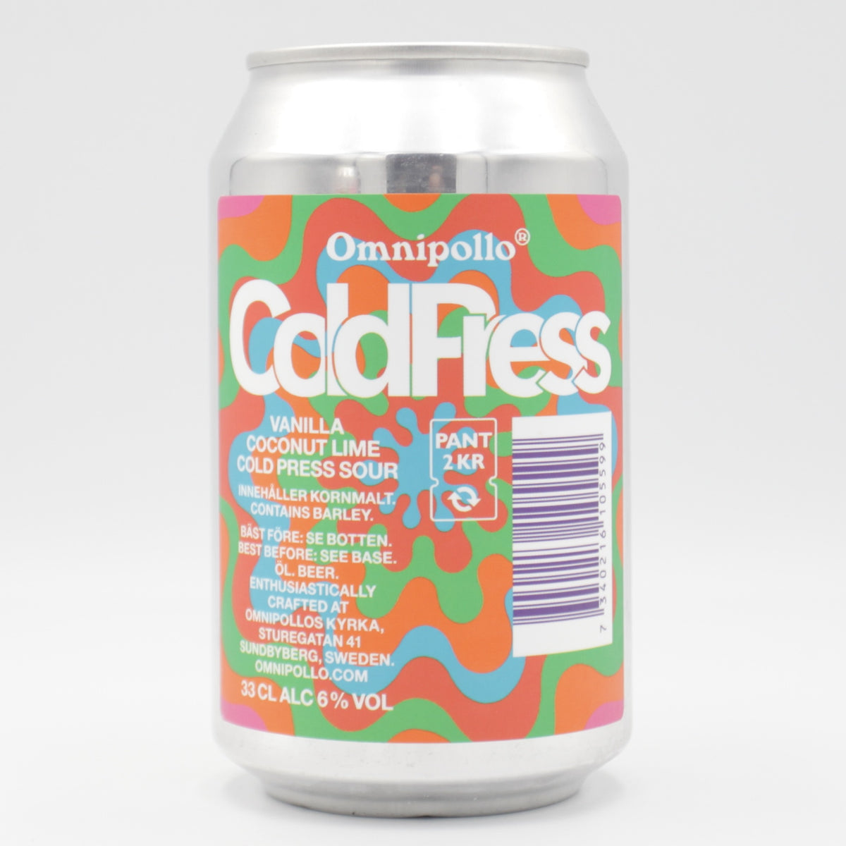 This is a can of Omnipollo - Cold Press - 6% (330ml). It is a Sour craft beer available to buy from Ghost Whale, voted London's best craft beer shop.
