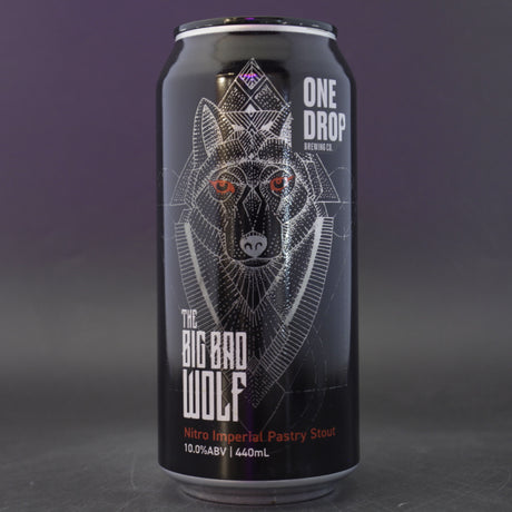 This is a can of One Drop - The Big Bad Wolf - 10% (440ml). It is a Imperial Stout / Porter craft beer available to buy from Ghost Whale, voted London's best craft beer shop.