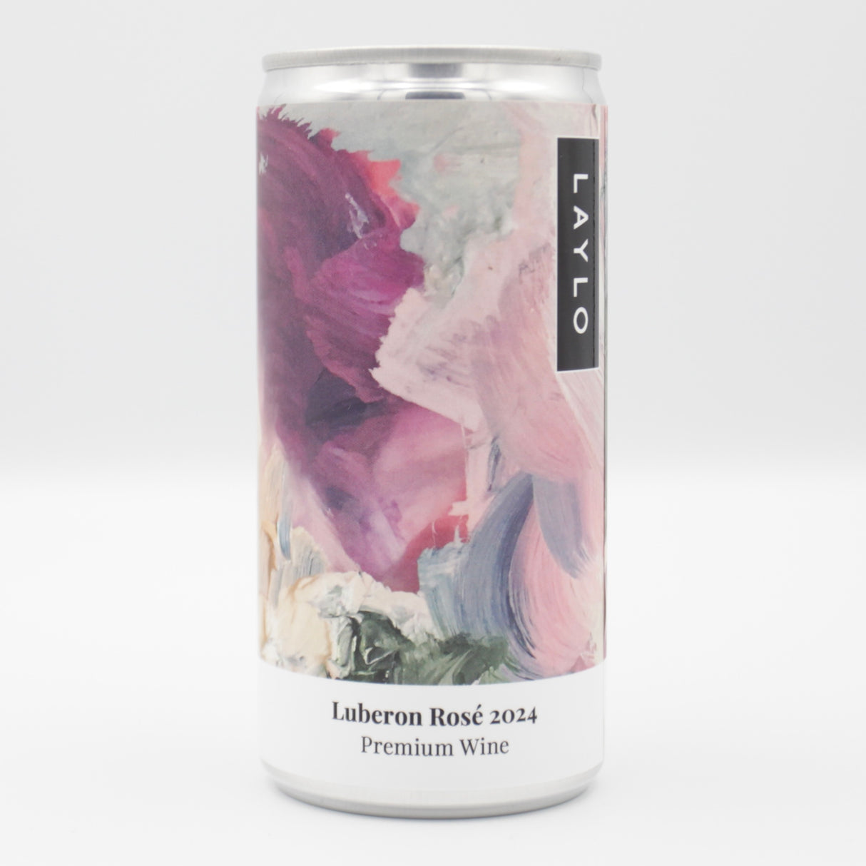 This is a can of Laylo - Luberon Rose - 13% (187ml). It is a Rose Wine craft wine available to buy from Ghost Whale, voted London's best craft beer shop.