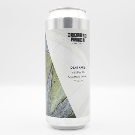 This is a can of Nothing Bound - Dear April - 6% (500ml). It is a IPA craft beer available to buy from Ghost Whale, voted London's best craft beer shop.