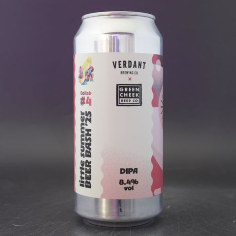This is a can of Verdant / Green Cheek - LSBB25 Collab Series #4 - 8% (440ml). It is a Double IPA craft beer available to buy from Ghost Whale, voted London's best craft beer shop.