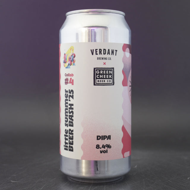 This is a can of Verdant / Green Cheek - LSBB25 Collab Series #4 - 8% (440ml). It is a Double IPA craft beer available to buy from Ghost Whale, voted London's best craft beer shop.