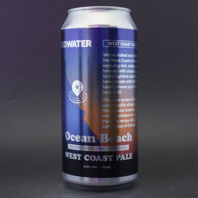 This is a can of Cloudwater - Ocean Beach - 4% (440ml). It is a Pale Ale craft beer available to buy from Ghost Whale, voted London's best craft beer shop.