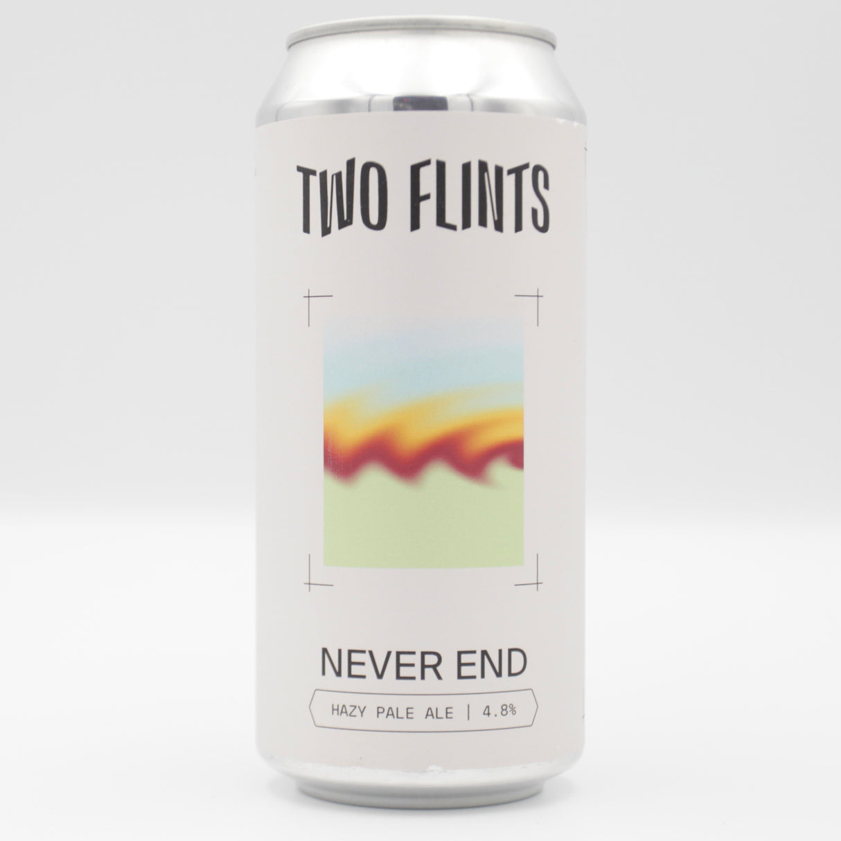 This is a can of Two Flints - Never End - 4.8% (440ml). It is a Pale Ale craft beer available to buy from Ghost Whale, voted London's best craft beer shop.