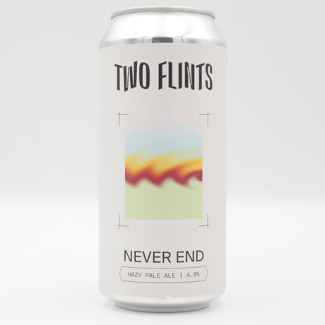 This is a can of Two Flints - Never End - 4.8% (440ml). It is a Pale Ale craft beer available to buy from Ghost Whale, voted London's best craft beer shop.