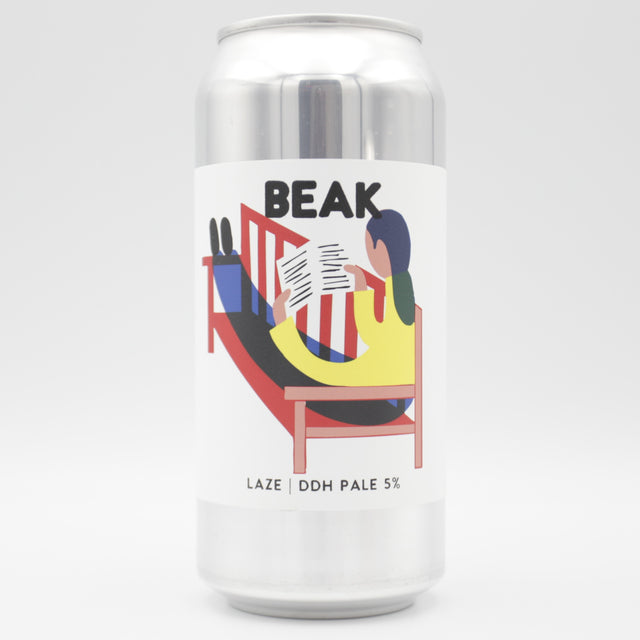 This is a can of Beak - Laze - 5% (440ml). It is a Pale Ale craft beer available to buy from Ghost Whale, voted London's best craft beer shop.