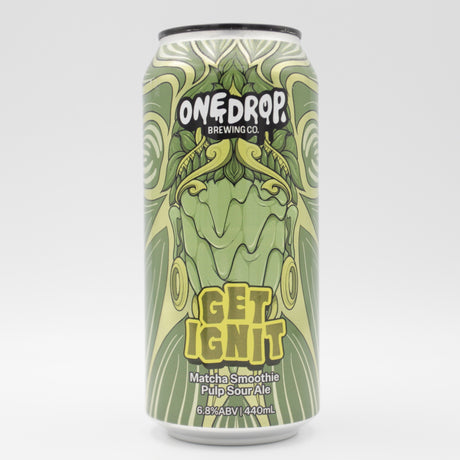 This is a can of One Drop - GET IGNIT* - 6.8% (440ml). It is a Sour craft beer available to buy from Ghost Whale, voted London's best craft beer shop.