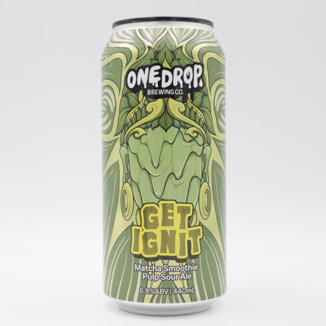 This is a can of One Drop - GET IGNIT* - 6.8% (440ml). It is a Sour craft beer available to buy from Ghost Whale, voted London's best craft beer shop.