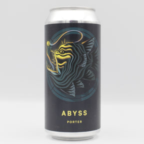 This is a can of Otherworld - Abyss - 4.1% (440ml). It is a Stout / Porter craft beer available to buy from Ghost Whale, voted London's best craft beer shop.