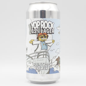 This is a can of Bluntrock - YOP Rock - 0.5% (440ml). It is a Lager / Pilsner / Kölsch craft beer available to buy from Ghost Whale, voted London's best craft beer shop.