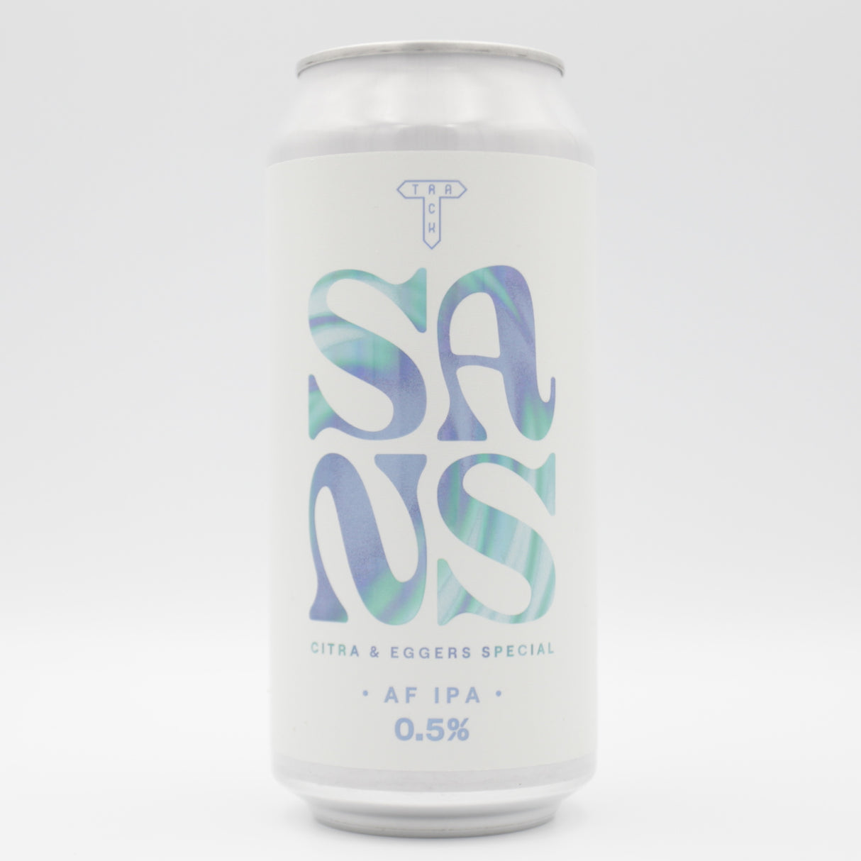 This is a can of Track - SANS - 0.5% (440ml). It is a IPA craft beer available to buy from Ghost Whale, voted London's best craft beer shop.